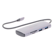 Hub USB-C 8 en 1 / HDMI 4K@30Hz / 3x USB 3.0 5 Gbps / Lector SD + Micro SD / PD 100W / Aluminio 112 mm (4.4 in)